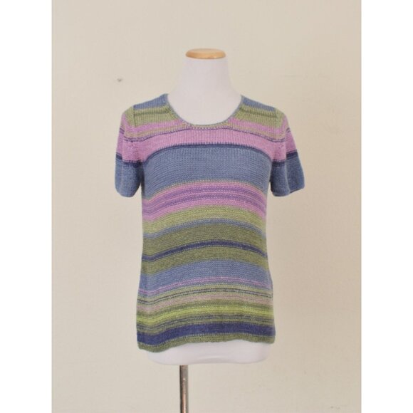 Vintage 90s Striped Knit Blouse by Sigrid Olsen Sport size S - Picture 9 of 10